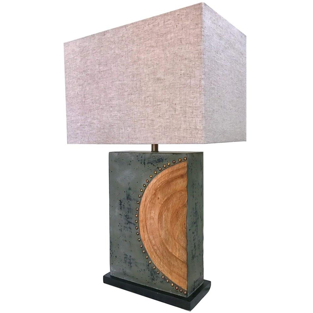Kauri 26 In Green And Gold Table Lamp With Rectangular Linen Shade Green And Gold Table Lamp With Rectangular Linen Shade