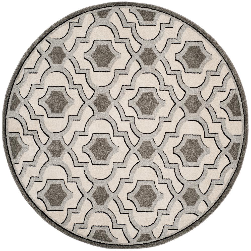 Safavieh Amherst Ivory/Gray 7 ft. x 7 ft. Indoor/Outdoor Round Area Rug
