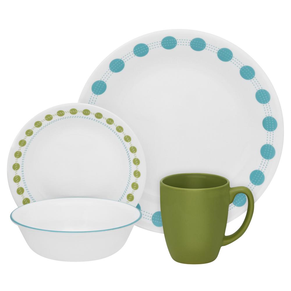 Corelle Winter Frost 16-Piece Vitrelle Dinnerware Set-6022003 - The