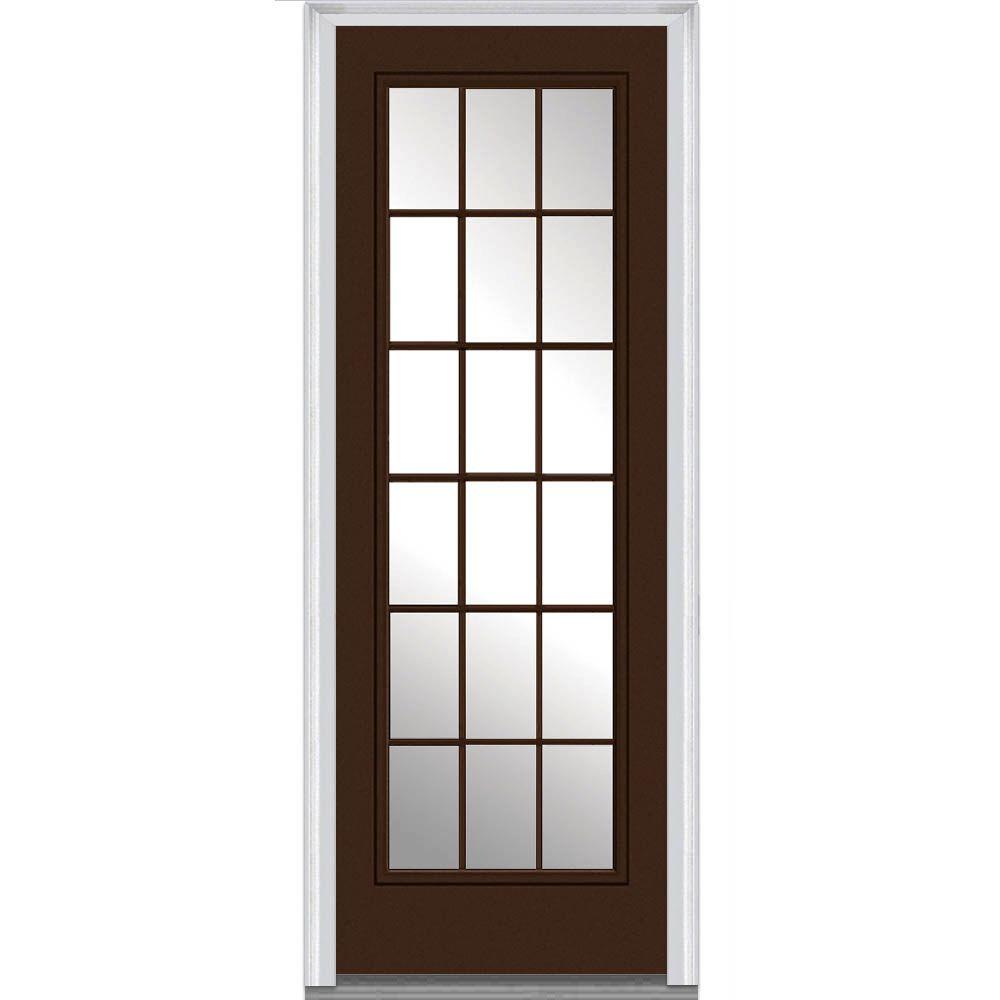 MMI Door 36 in. x 96 in. Clear Glass LeftHand 18 Lite External Grilles