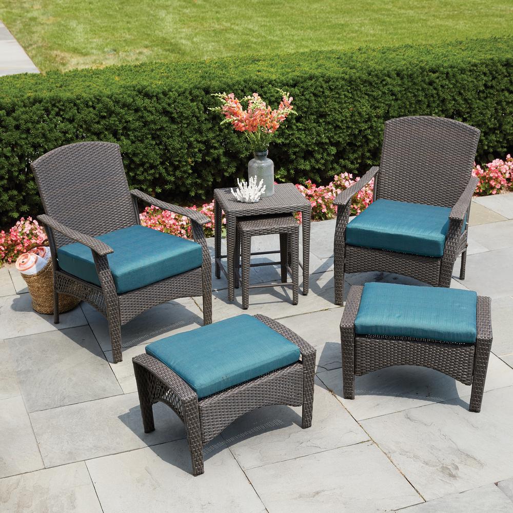 Hampton Bay Placerville Brown 6-Piece Wicker Patio Conversation Set