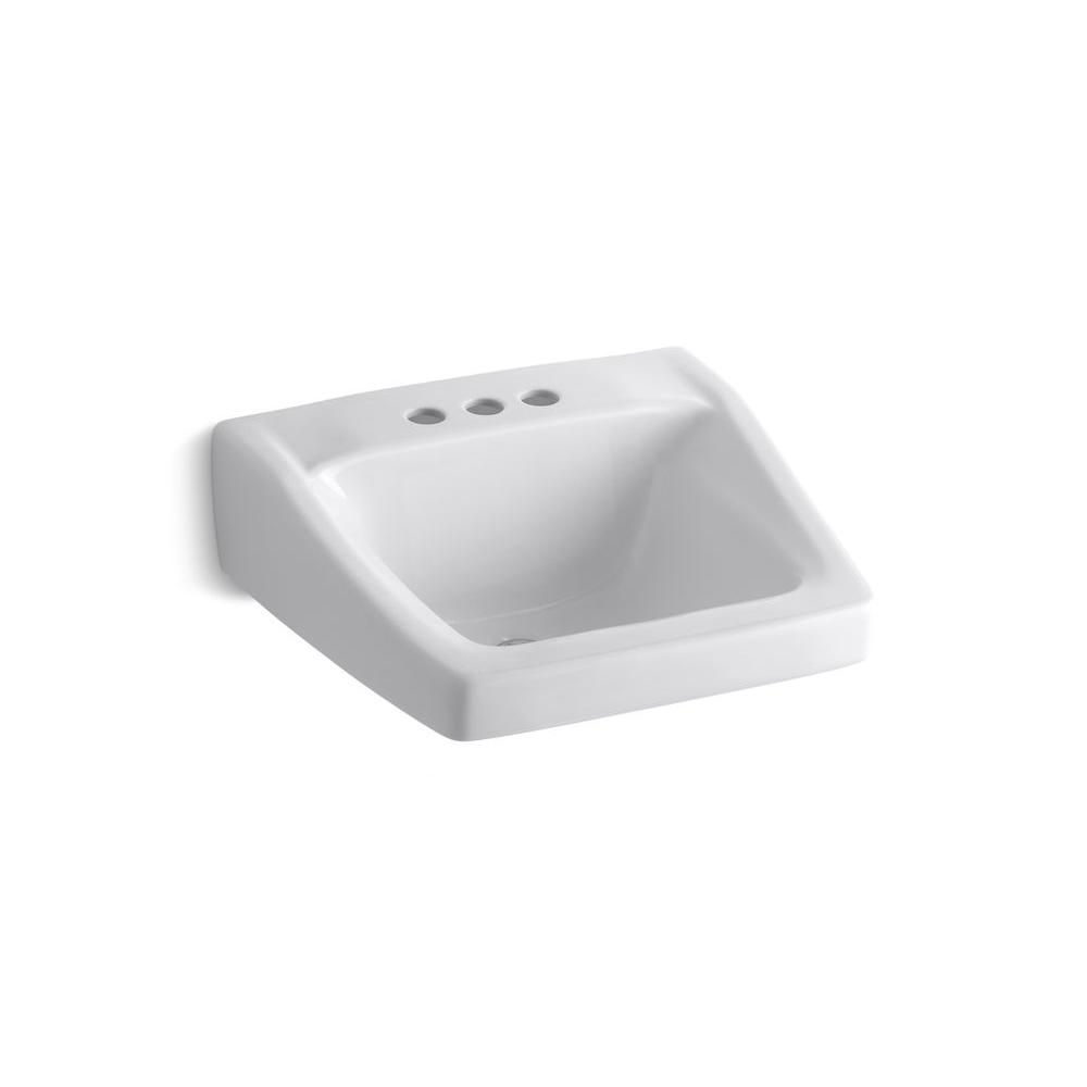 Kohler Wall Mount Sinks Bathroom The Home Depot Chesapeake Wall Mount Vitreous China Bathroom Sink