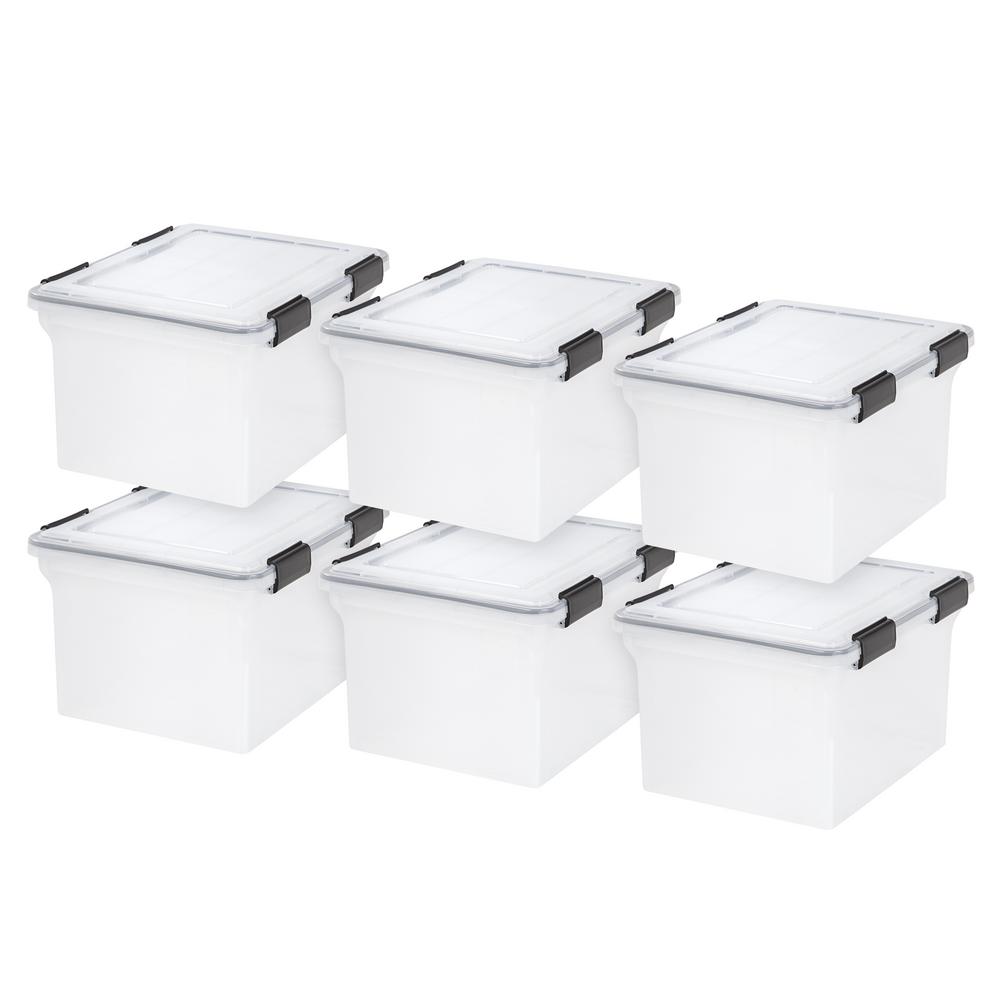 Iris 42 Qt Letter Legal Size File Storage Box In Clear Pack Of 4