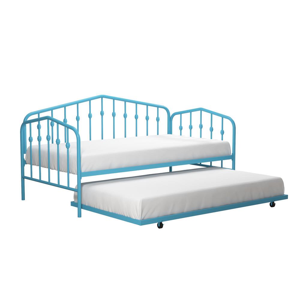 Novogratz Bushwick Sea Blue Metal Twin Size Daybed And Trundle-4374639N ...