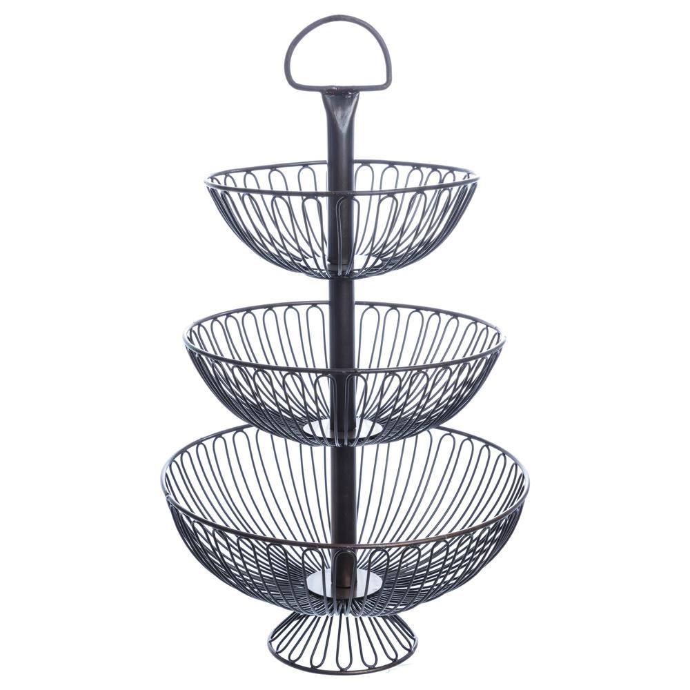 Kindwer 14 In X 24 In 3 Tier Wire Decorative Basket Stand A1032