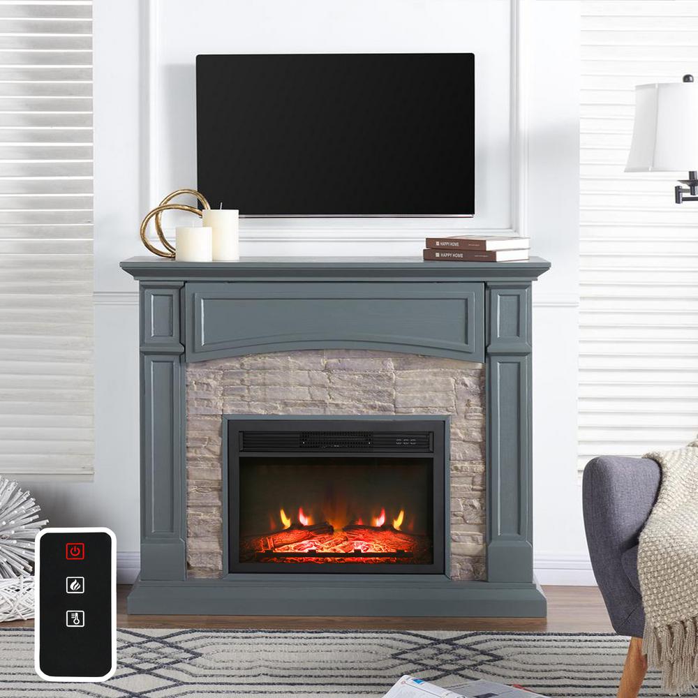 Lokatse Home 23 In Convertible Electric Fireplace In Black Fd19455 The Home Depot