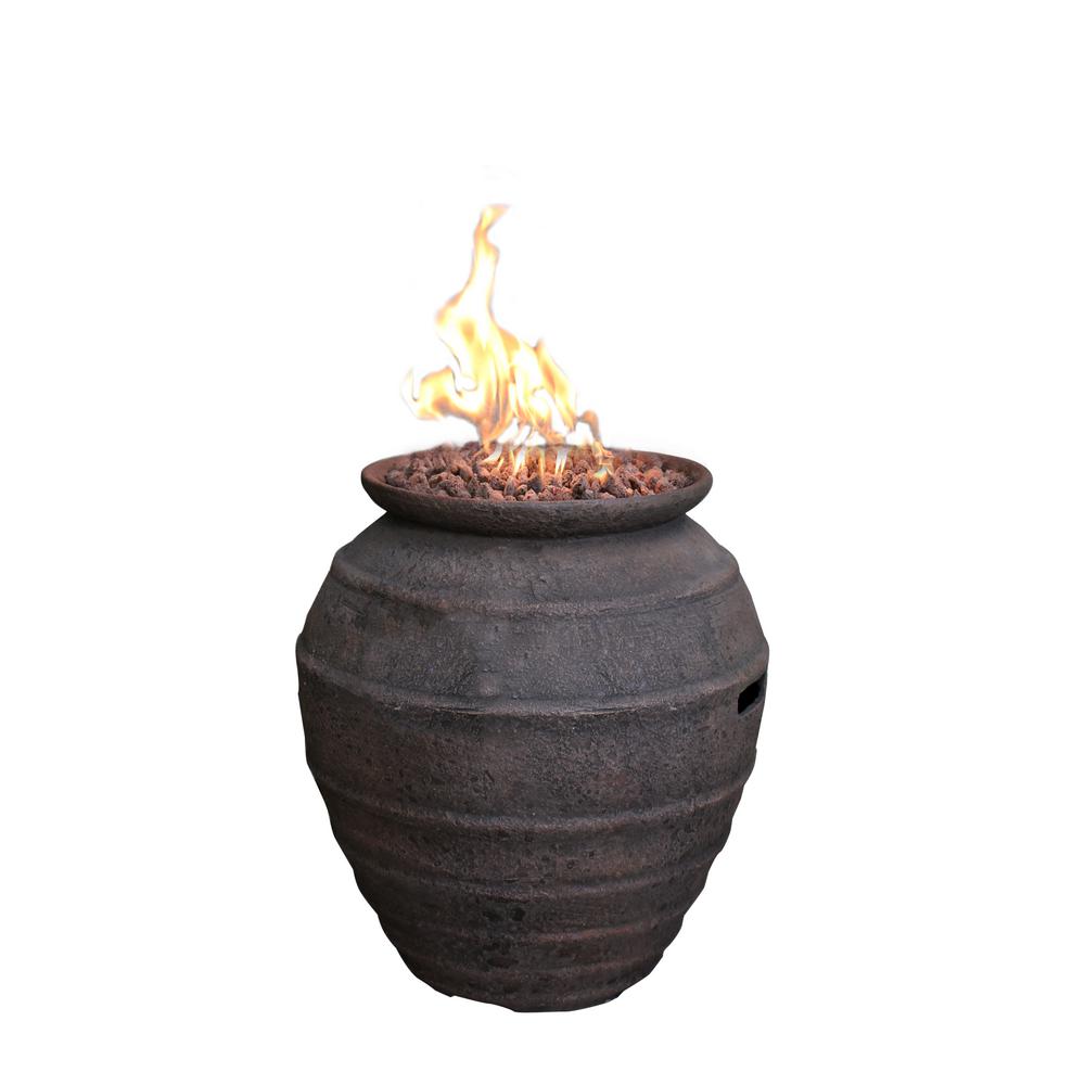 Modeno Pompeii 26 in Oval Concrete Propane Fire Pot  in 