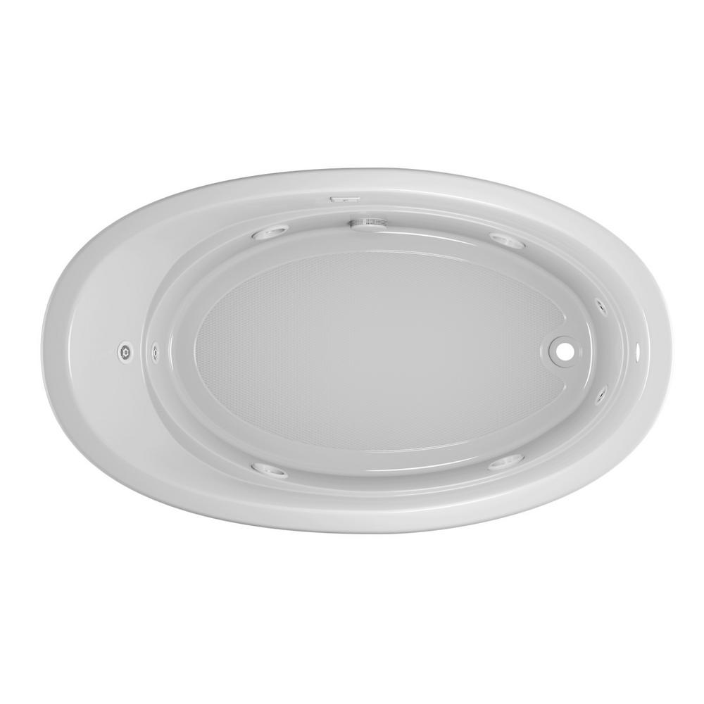 JACUZZI Riva 72 in. x 42 in. Acrylic RightHand Drain Oval Dropin