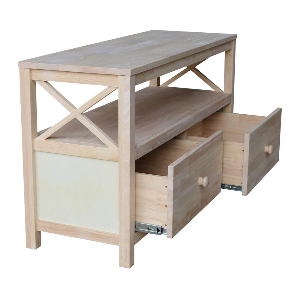 International Concepts Unfinished Adjustable Shelf Entertainment Center TV25 The Home Depot