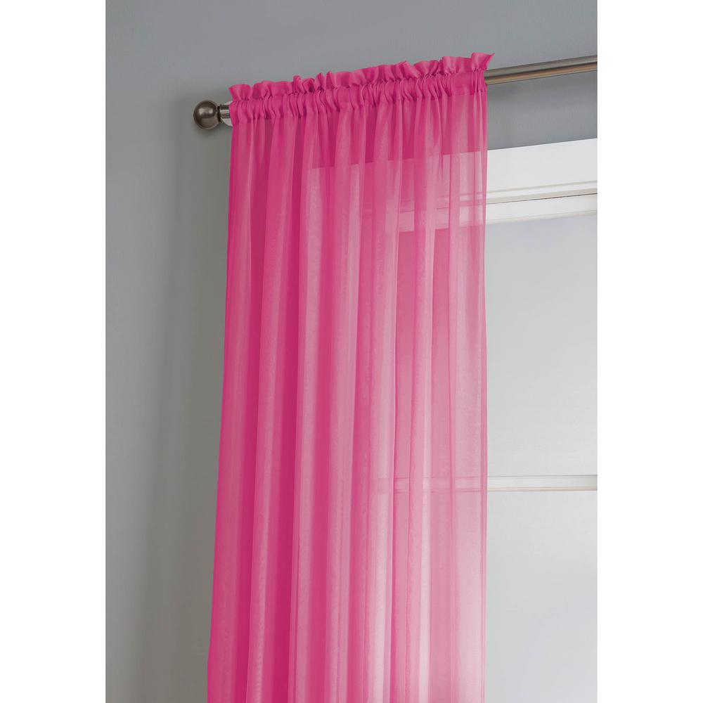 Window Elements Sheer Diamond Sheer Hot Pink Rod Pocket Extra Wide