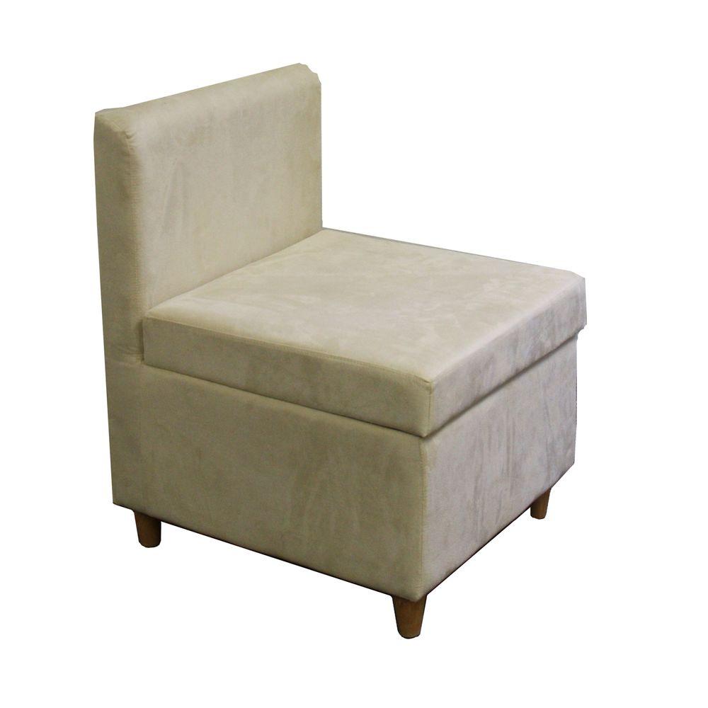 ore international cream polyurethane storage accent chairhb4460  the home  depot