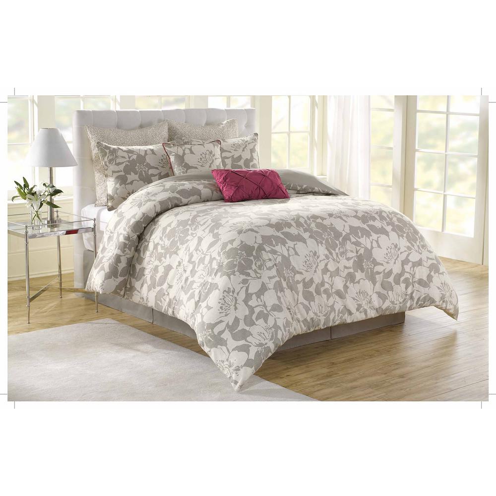 Royal Heritage Home Soho New York Peony 8 Piece Grey King Comforter Royal Heritage Home Soho New York Peony 8 Piece Grey King Comforter Set