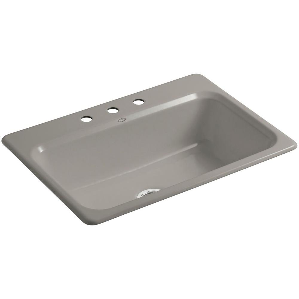 KOHLER Bakersfield DropIn CastIron 31 in. 3Hole Single Bowl Kitchen