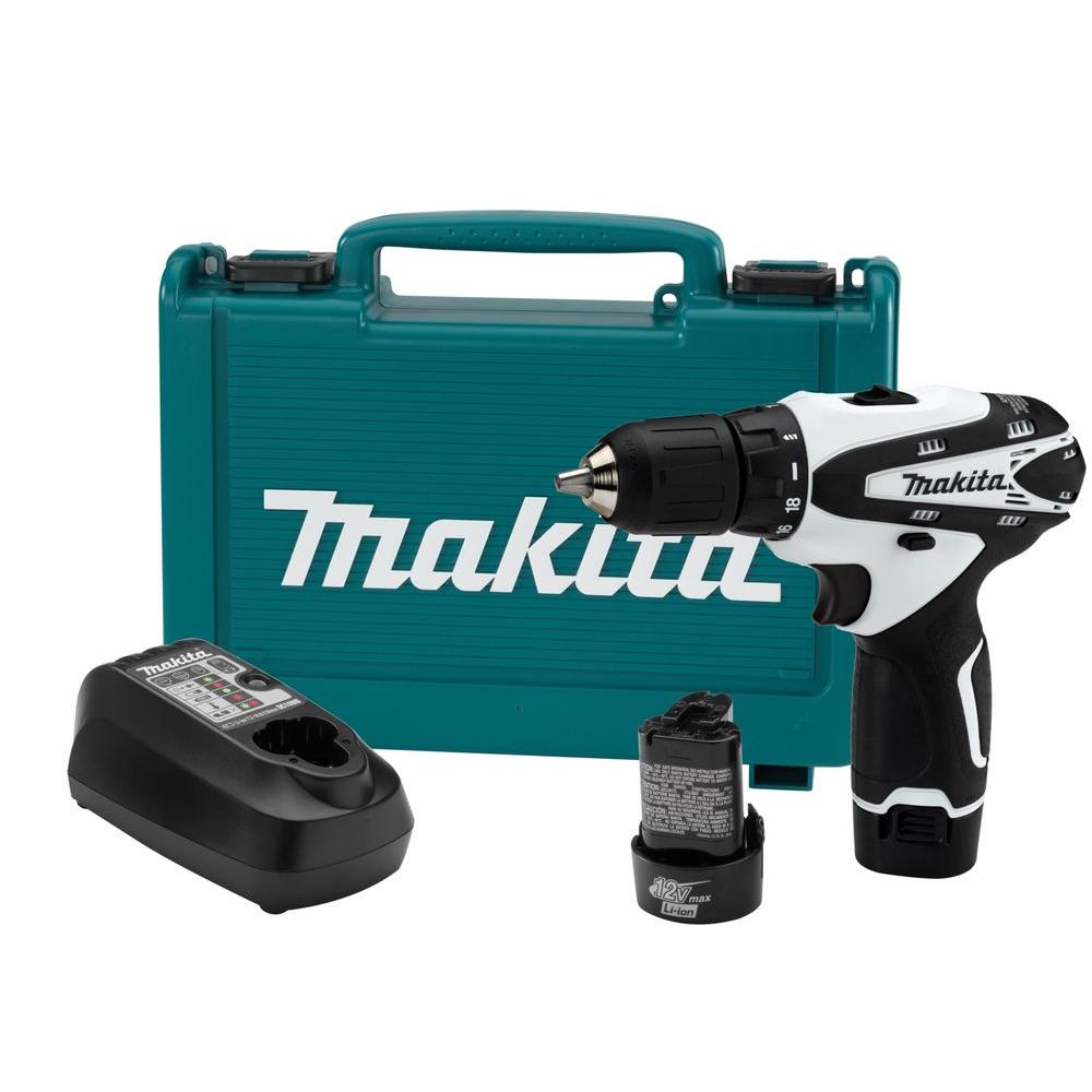 Makita 12Volt max LithiumIon 3/8 in. Cordless DriverDrill Kit with