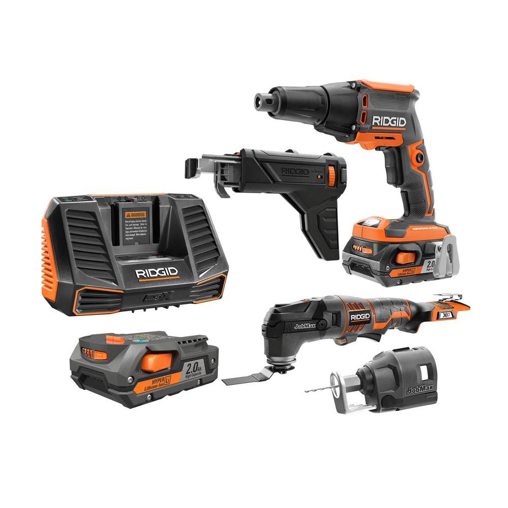 Ridgid 3 In Drywall And Deck Collated Driver R6791 The Home 18v Li Ion Cordless Brushless Drywall Driver W Jobmax Mulool Collated Attach