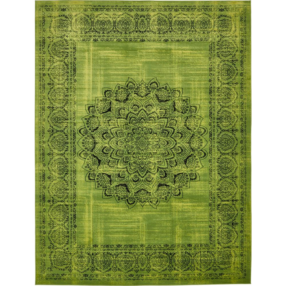 Ottomanson Ottohome Collection Floral Design Sage Green 8 ft. 2 in. x 9