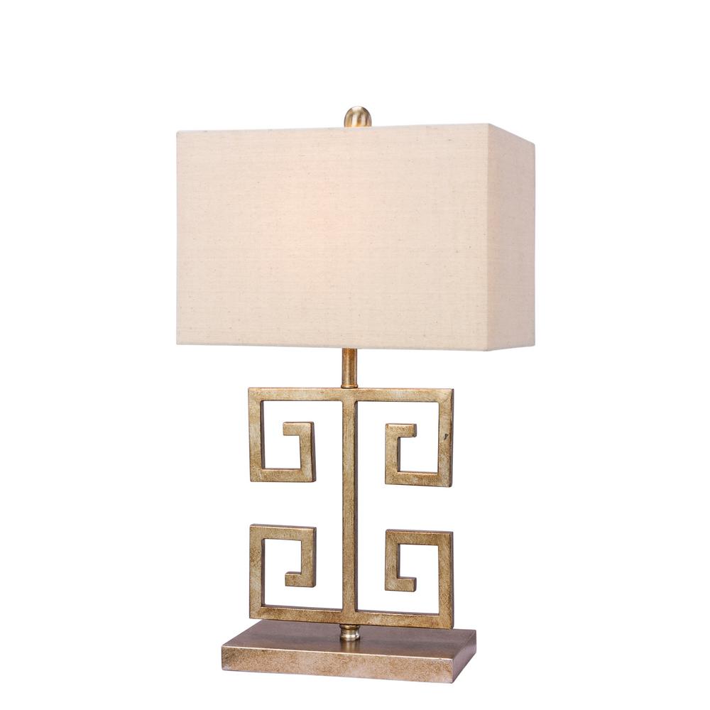 Fangio Lighting 22 5 In Antique Gold Metal Table Lamp