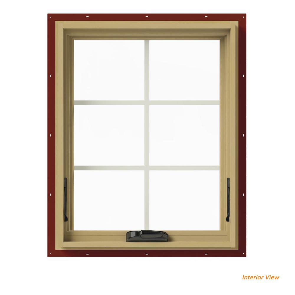 JELD WEN 24 In X 30 In W 2500 Series Red Painted Clad Wood Awning