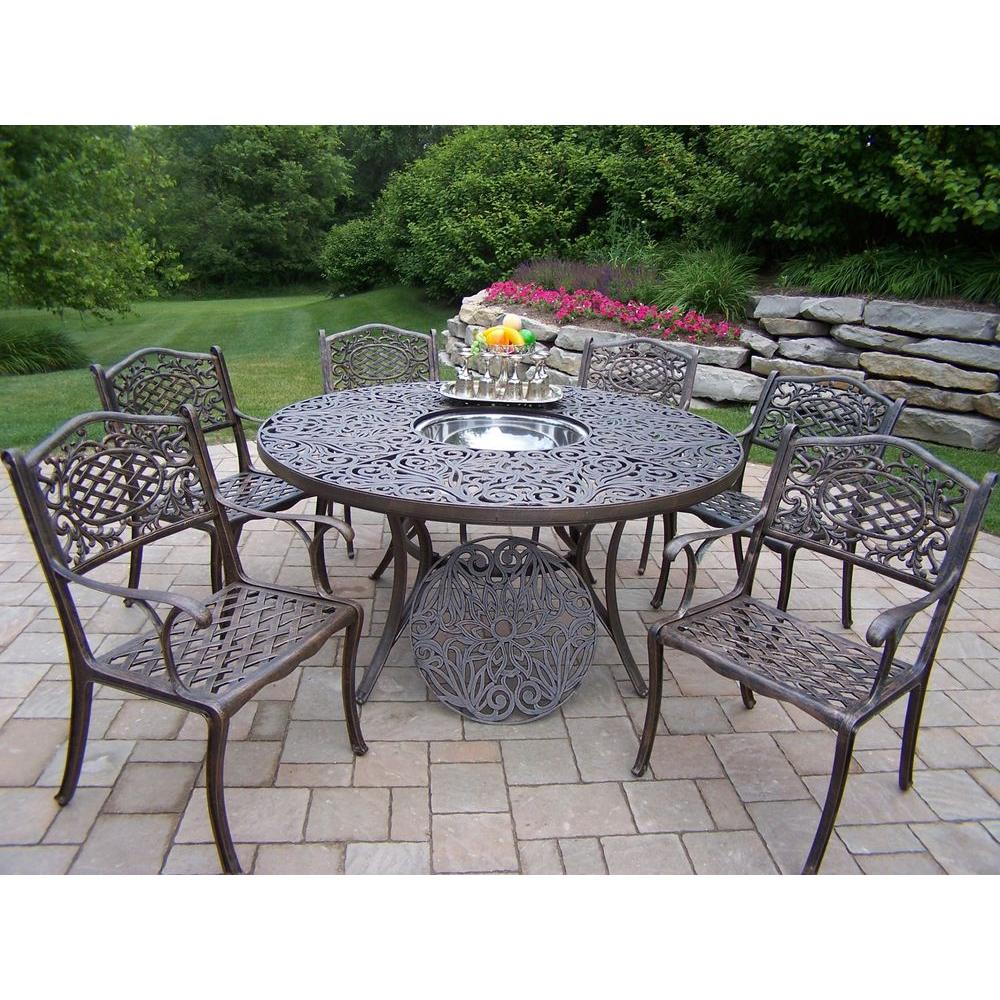 Oakland Living Mississippi 7 Piece Patio Dining Set With Ice