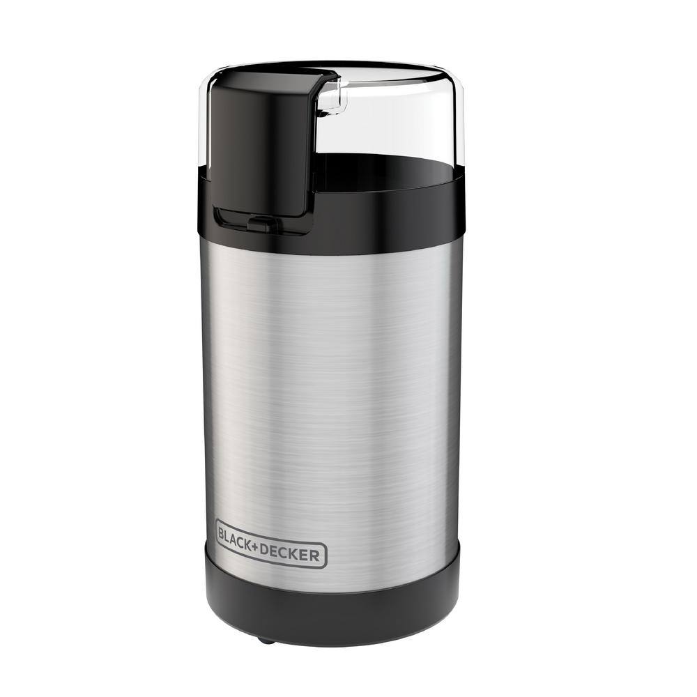 BLACK+DECKER 4 oz. Silver Coffee Grinder-CBG110S - The Home Depot