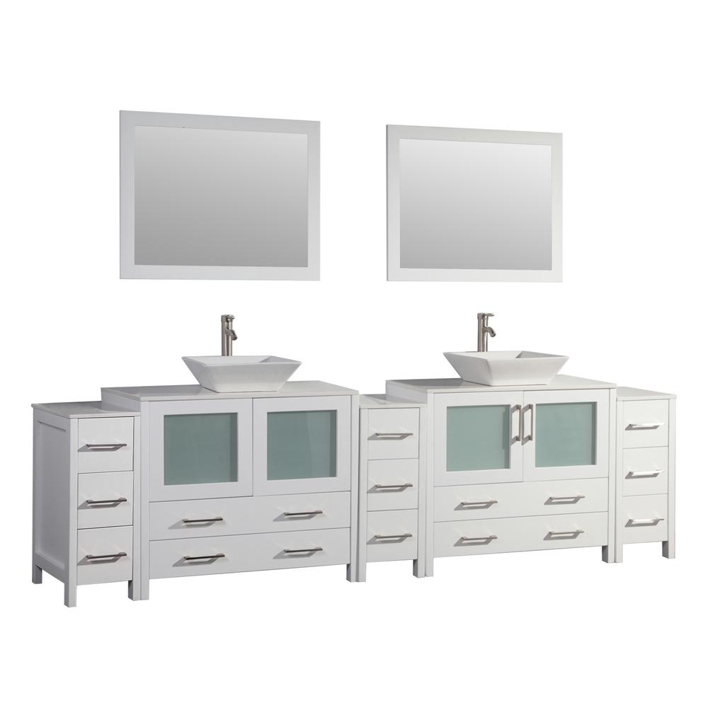Vanity Art Ravenna 108 In W X 18 5 D 36 H Bathroom Ravenna 108 In W X 18 5 D 36 H Bathroom Vanity White With Double Basin Top Ceramic And Mirrors
