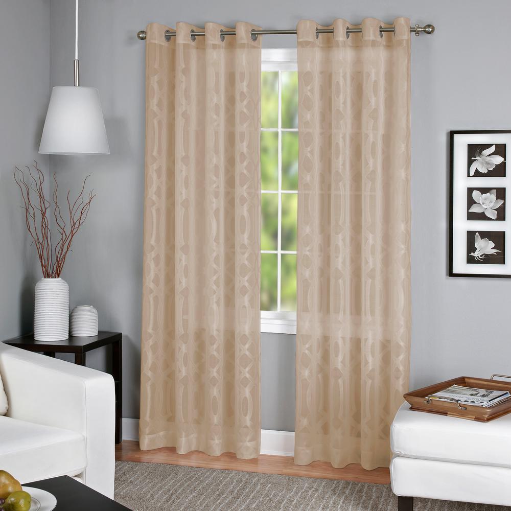 Elrene Latique Light Filtering Sheer Window Curtain 026865820331 Latique Light Filtering Sheer Window Curtain