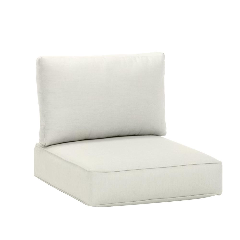 Outdoor Sectional Cushions The Home Depot Commercial Grade Armless Middle Outdoor Sectional Chair Cushion In Sunbrella Canvas White