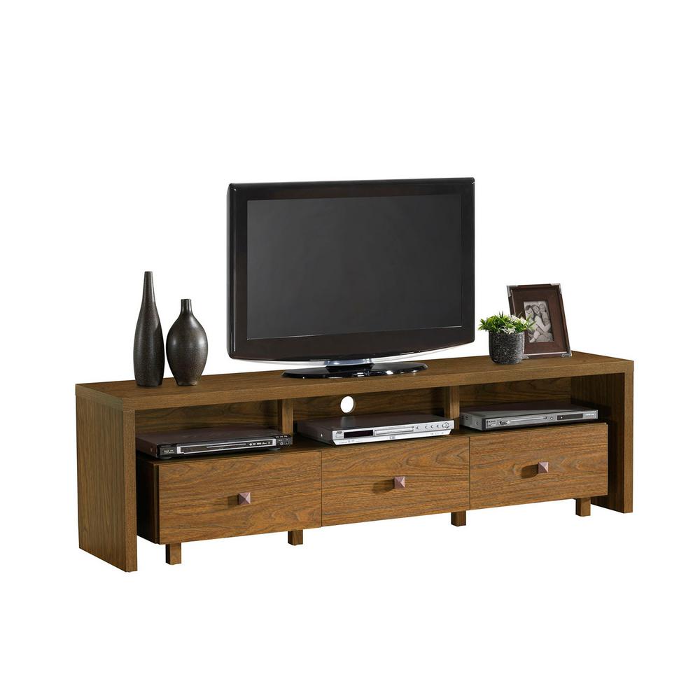 Walnut Elegant TV Stand for TV's Up to 75 in. with StorageRTA8895WAL