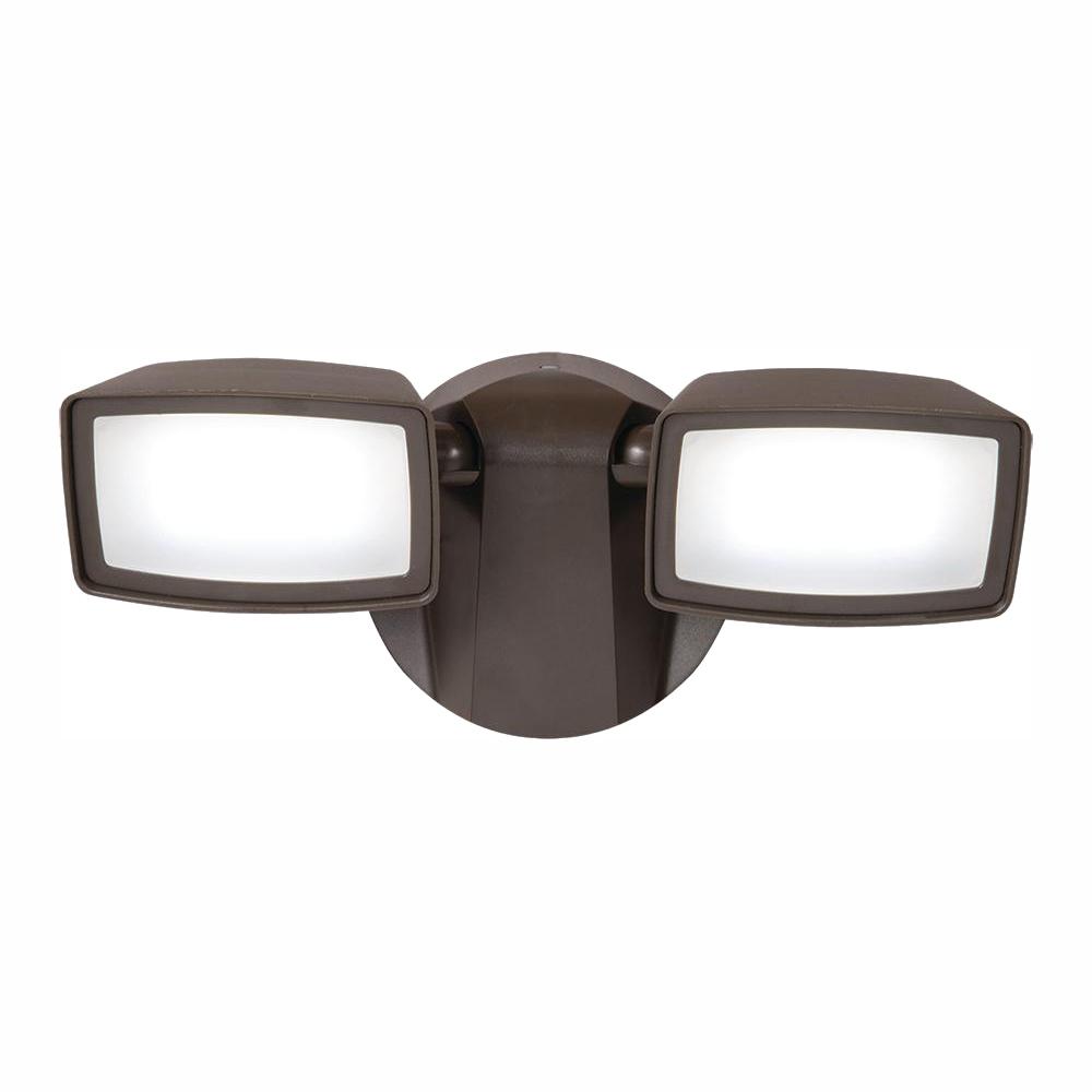 Halo Bronze Outdoor Integrated Led Security Flood Light With Dusk To Dawn Photocell Sensor 5000k Daylight