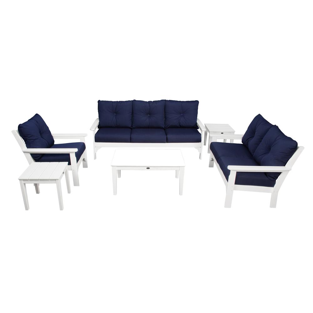 Polywood Vineyard 6 Piece Plastic Patio Deep Seating Set With Polywood Vineyard 6 Piece Plastic Patio Deep Seating Set With Cushions