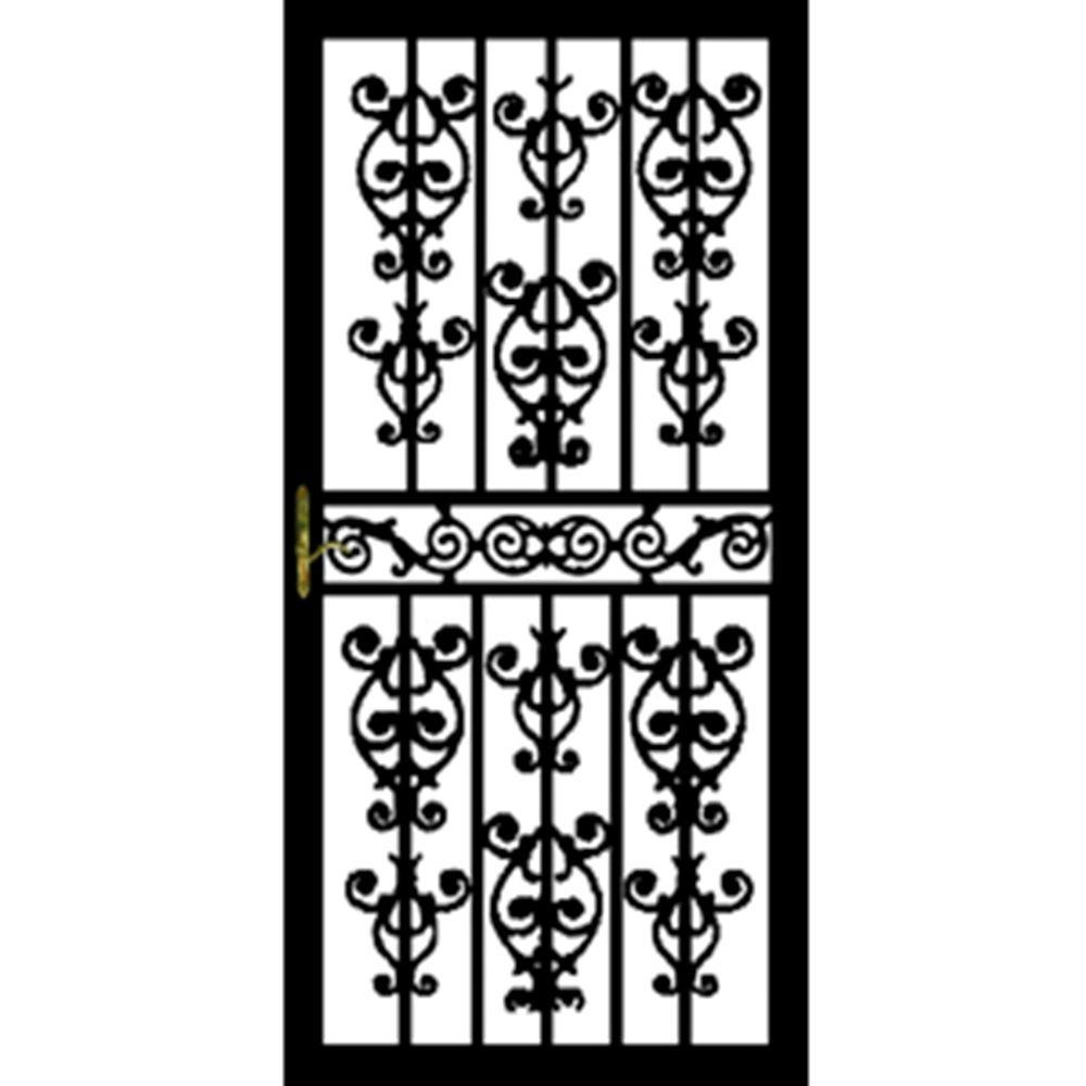 Grisham 36 in. x 80 in. 115 Series Black Carolina Hinge Right Security