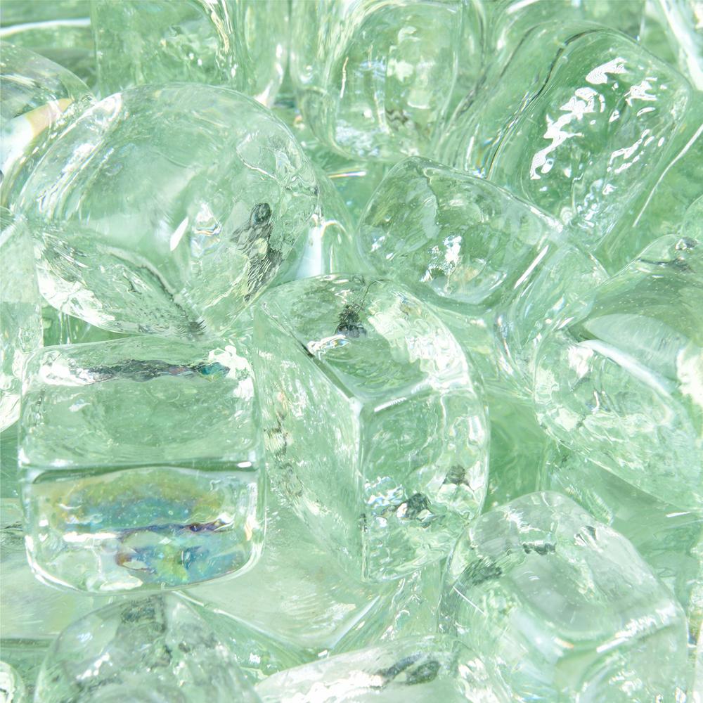 Decorative Fire Glass Cashews 1/" Blue-Green Aquamarine 10 lbs for Fire Pit