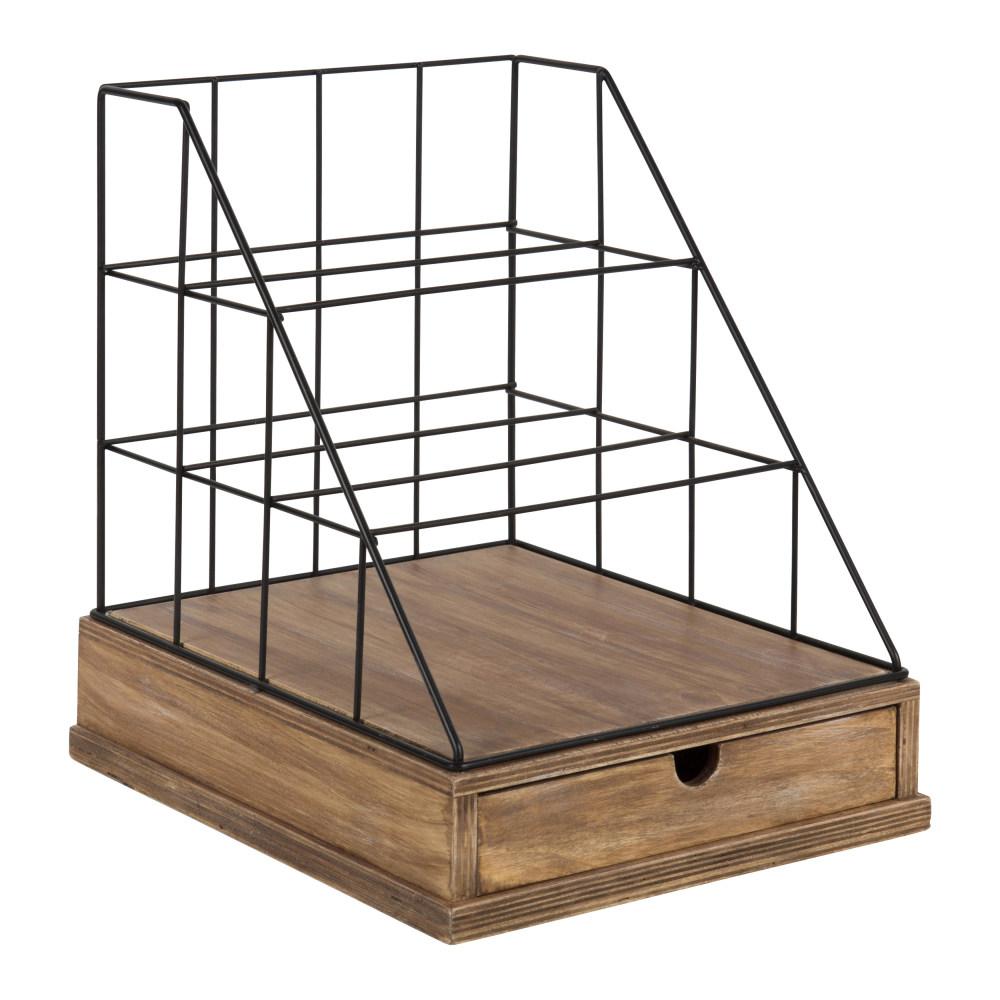 Kate And Laurel Benbrook Rustic Brown Black Metal Letter Tray Kate And Laurel Benbrook Rustic Brown