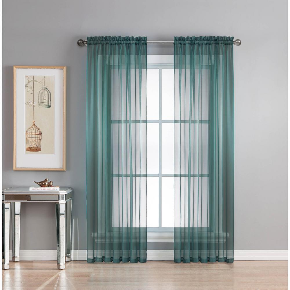 Window Elements Sheer Elegance 84 In L Rod Pocket Curtain Window Elements Sheer Elegance 84 In L Rod Pocket Curtain Panel Pair Dusty