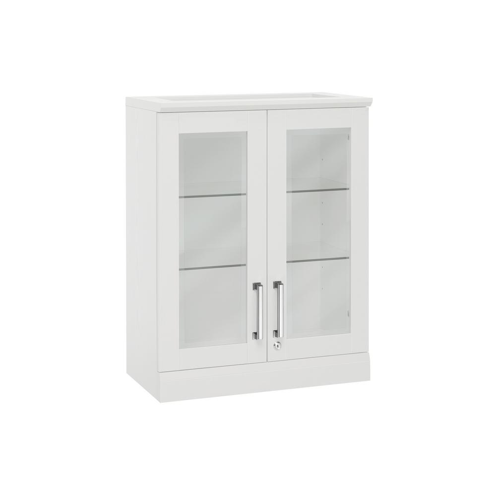 Newage Products Home Bar White Short Wall Display Cabinet 60001
