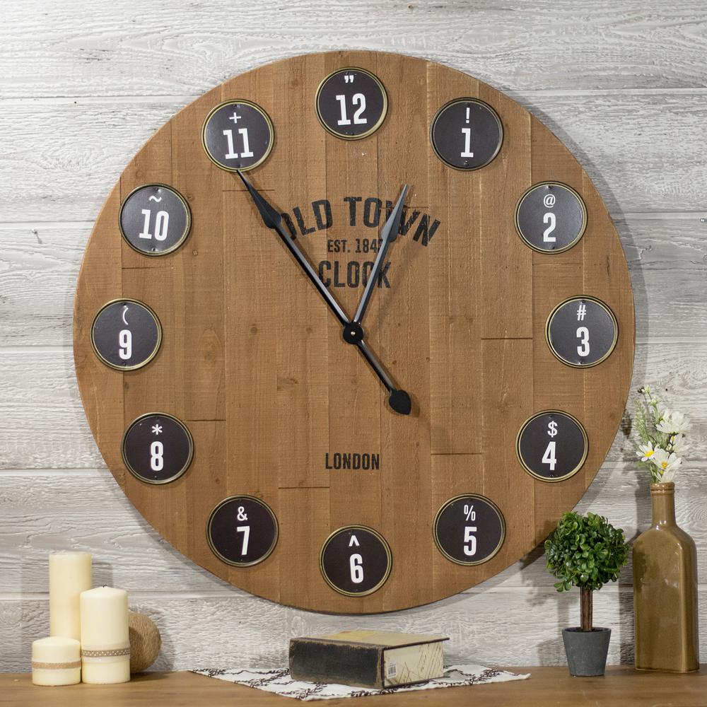36 In Round Metal Wall Clock