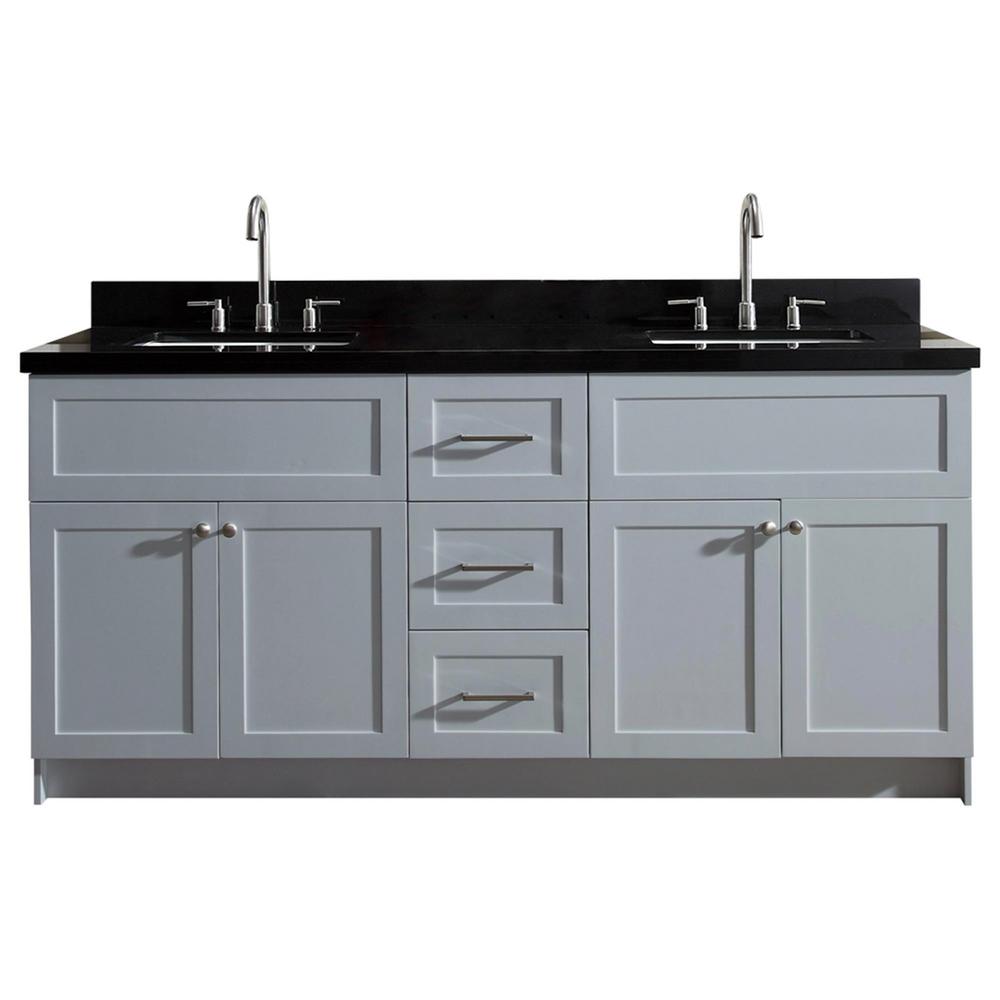 Ariel Hamlet 73 In Bath Vanity In Grey With Granite Vanity Top In