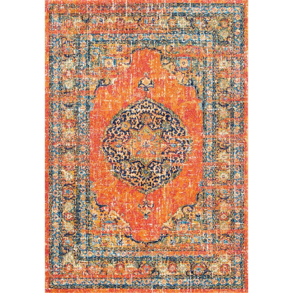 NuLOOM Persian Vintage Olivia Orange 8 Ft X 10 Ft Area Rug RZBD43A   Orange Nuloom Area Rugs Rzbd43a 8010 64 1000 