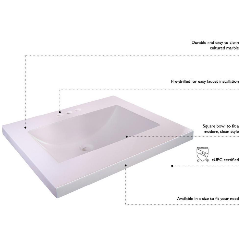 Design House 49 In W Contempo Cultured Marble Vanity Top In Solid