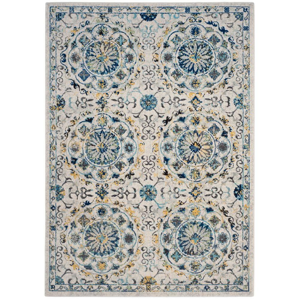 Safavieh Evoke Ivory Blue 8 Ft X 10 Area Rug Evk252c The Safavieh Evoke Ivory Blue 8 Ft X 10 Area Rug