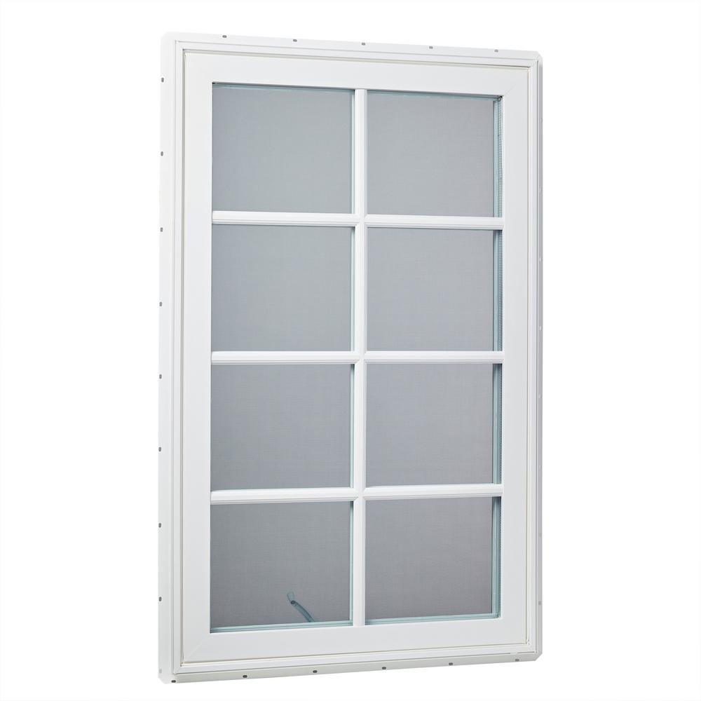 Tafco Windows 36 In X 48 Right Hand Vinyl Cat Window With Right Hand Vinyl Cat Window With Sdl Outside Grids And Screen White