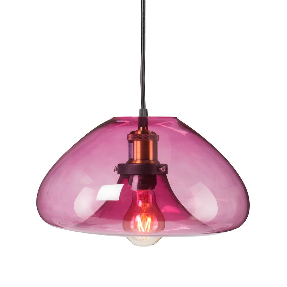 Keller 1 Light Soft Rose Colored Glass Pendant Lamp Hd88357 The Keller 1 Light Soft Rose Colored Glass Pendant Lamp Hd88357 The Home Depot