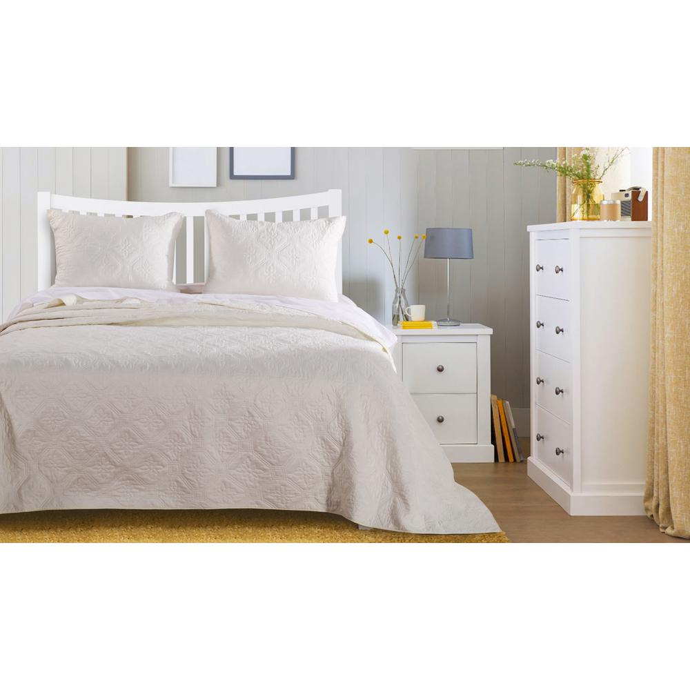 Barefoot Bungalow Central Park 3 Piece Ivory King Bedspread Set Gl