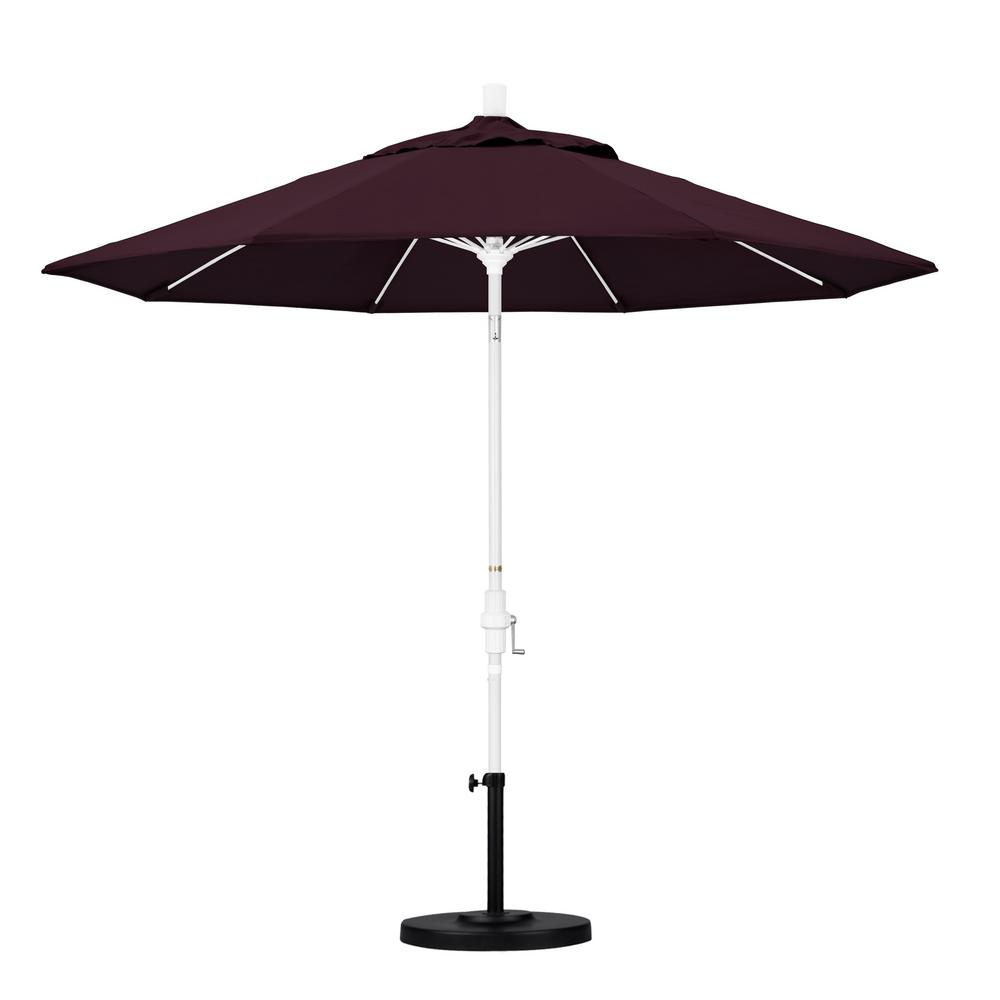 California Umbrella 9 Ft Fiberglass Collar Tilt Patio Umbrella In Purple Pacifica Gscuf908170 Sa65 The Home Depot