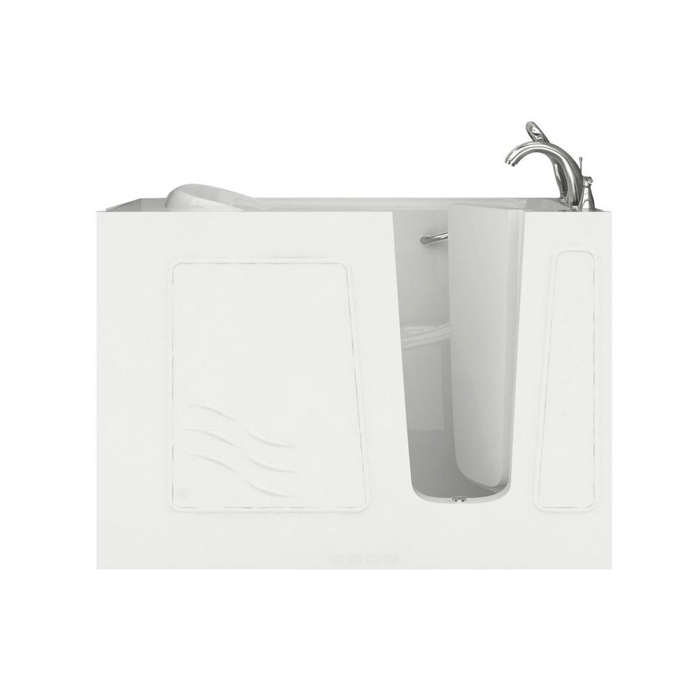 Universal Tubs Safe Deluxe 53 in. Right Drain Walk-In Whirlpool and Air Bathtub in White For Sale