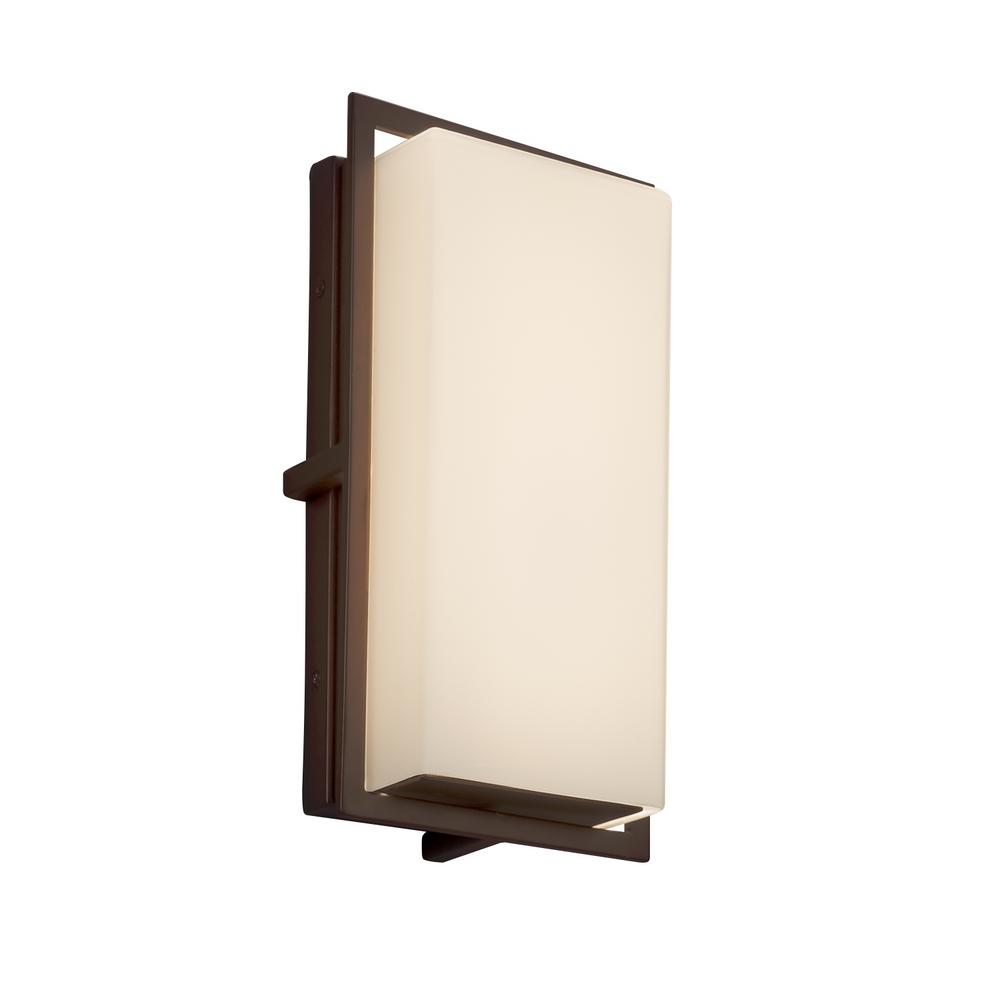 Justice Design Fusion Pacific Dark Bronze LED Outdoor Wall Lantern 