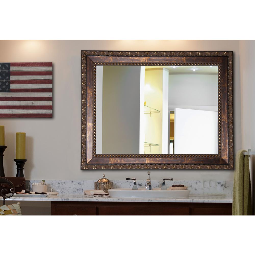 39.5 in. x 45.5 in. Traditional Copper Bronze Non Beveled Vanity Wall