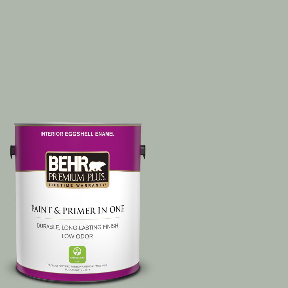 Behr Premium Plus 1 Gal Icc 56 Green Tea Eggshell Enamel Low Odor Behr Premium Plus 1 Gal Icc 56 Green Tea Eggshell Enamel Low Odor