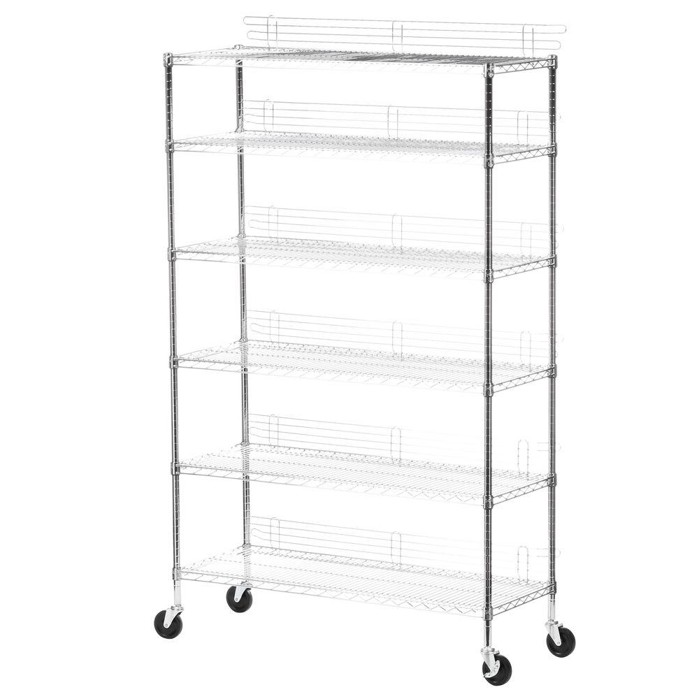 metal storage shelves with wheels