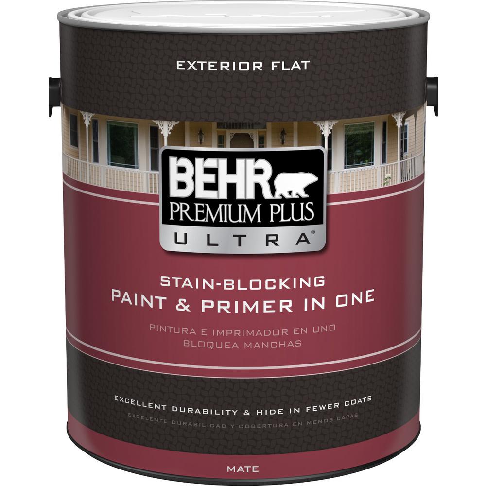 BEHR Premium Plus Ultra 1 gal. Ultra Pure White Flat ...